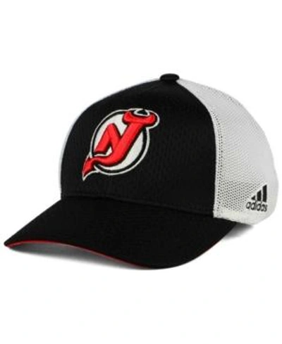 Shop Adidas Originals Adidas New Jersey Devils Mesh Flex Cap In Black/white