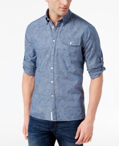 Shop Barbour Chambray Linen-blend Button-down Shirt