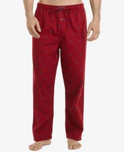 Shop Polo Ralph Lauren Men's Big & Tall Flannel Pajama Pants In Red Pony