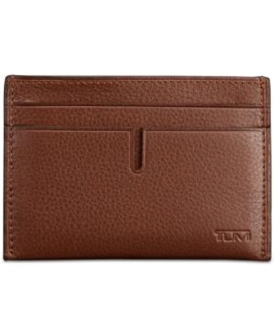 Shop Tumi Men's Leather Card Case In Brown Textured
