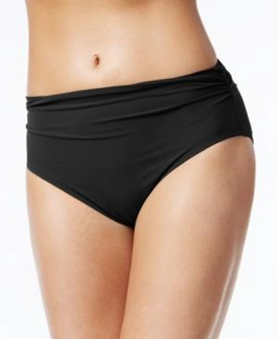 Shop Profile By Gottex High-waist Ruched Bikini Bottoms Women's Swimsuit In Black