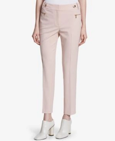Shop Calvin Klein Embellished Straight-leg Pants In Blush