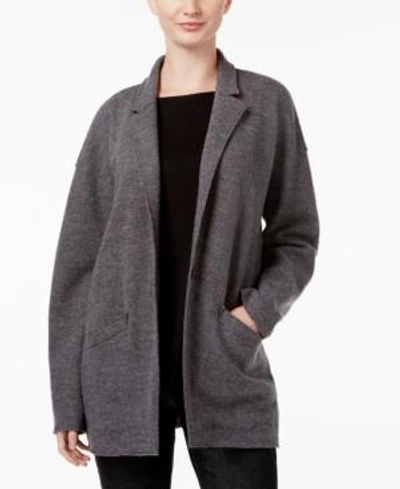 Shop Eileen Fisher Open-front Wool Jacket In Ash