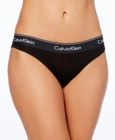 Shop Calvin Klein Modern Cotton Logo Bikini F3787 In Black With Black