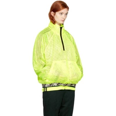 Shop Adidas Originals By Alexander Wang Reversible White & Yellow Aw Windbreaker Jacket