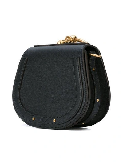 Shop Chloé Nile Mini Leather Bracelet Bag In Black