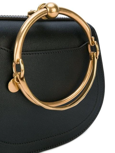 Shop Chloé Nile Mini Leather Bracelet Bag In Black