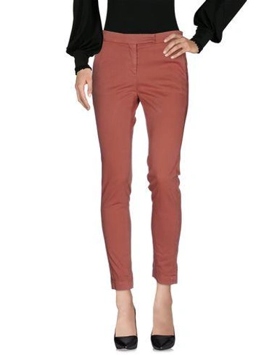 Shop Brunello Cucinelli Casual Pants In Brick Red