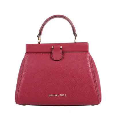 Shop Michael Michael Kors Gramercy Grained Leather Bag In Oxblood
