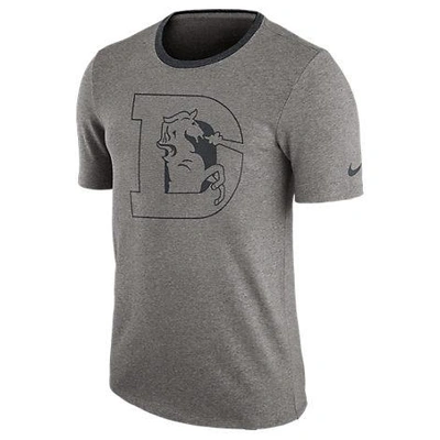 Shop Nike Men's Denver Broncos Nfl Modern Ringer T-shirt, Grey