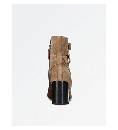 Shop Tod's Gomma T70 Suede Ankle Boots In Taupe