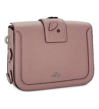 Shop Coach Page Glovetanned Leather And Suede Cross-body Bag In Dusty Rose
