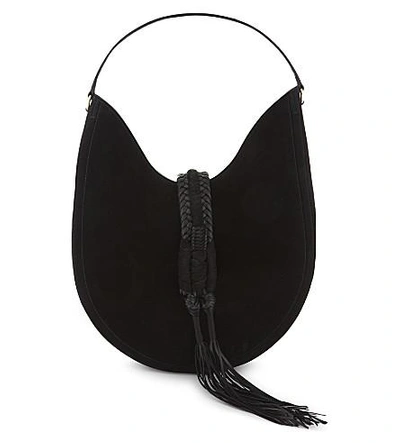 Shop Altuzarra Ghianda Suede Shoulder Bag In Black