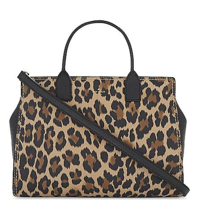 Shop Kate Spade Dunne Leather Cross-body Bag In Leopard