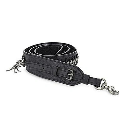 Shop Coach Chain Leather Bag Strap In Black