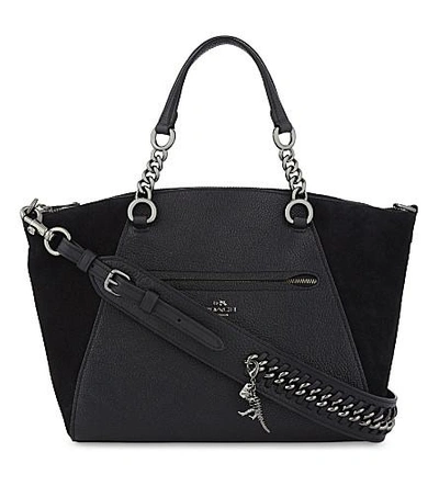 Shop Coach Chain Leather Bag Strap In Black