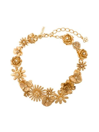 Shop Oscar De La Renta Flower Cluster Necklace