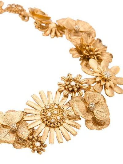 Shop Oscar De La Renta Flower Cluster Necklace