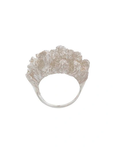 Shop Niza Huang Under Earth Cocktail Ring In Grey
