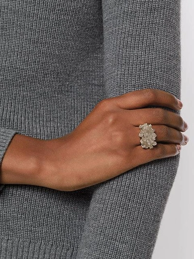 Shop Niza Huang Under Earth Cocktail Ring In Grey