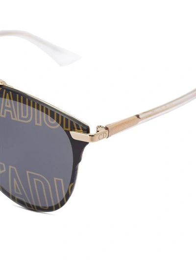 Shop Dior Black J'a Reflected Sunglasses In Metallic
