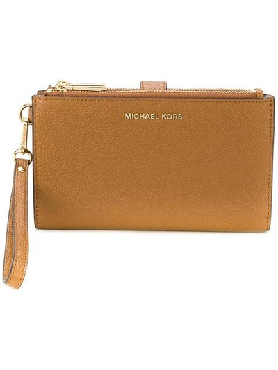 Shop Michael Michael Kors Jet Set Wristlet Wallet In Brown