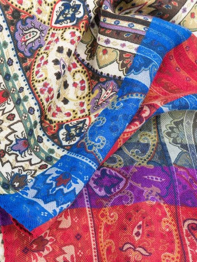 Shop Etro Mixed Paisley Print Scarf