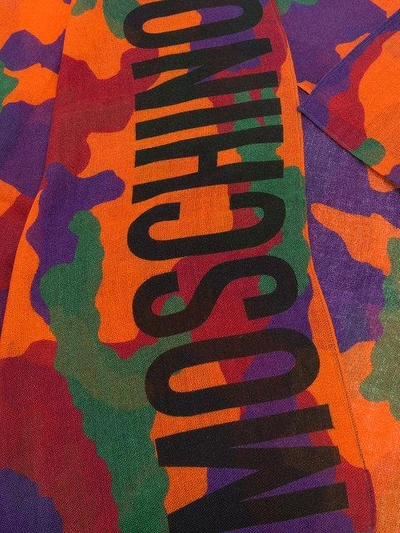 Shop Moschino Camouflage Logo Scarf