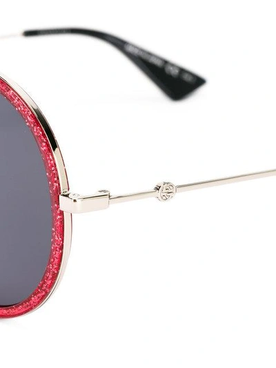 Shop Gucci Aviator Metal Temple Sunglasses In Pink