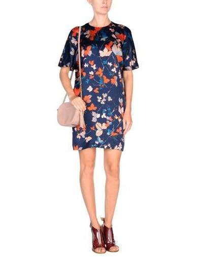 Shop Msgm Short Dress In Dark Blue