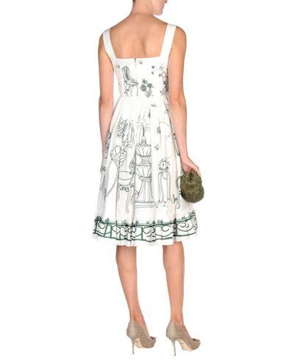 Shop Dolce & Gabbana Woman Midi Dress White Size 10 Cotton