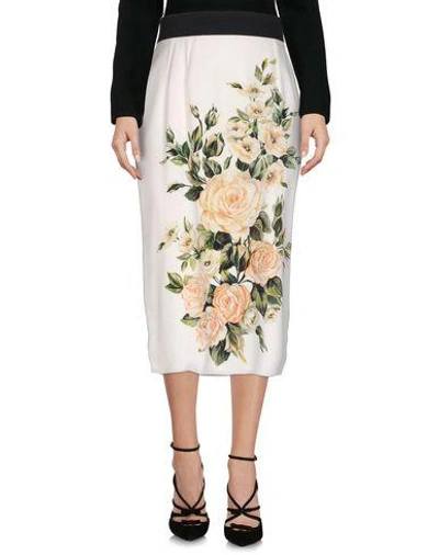 Shop Dolce & Gabbana 3/4 Length Skirts In White
