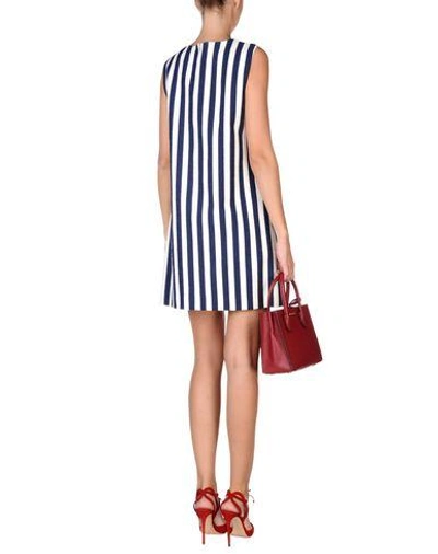 Shop Dolce & Gabbana Woman Short Dress Midnight Blue Size 2 Cotton, Elastane, Glass, Viscose, Silk