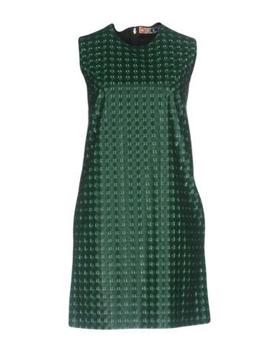Shop Msgm Short Dress In Green
