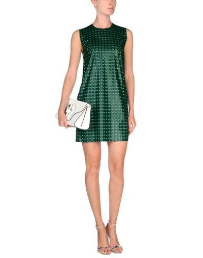 Shop Msgm Short Dress In Green