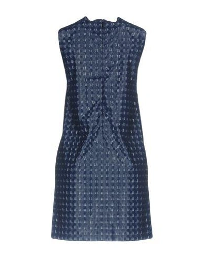 Shop Msgm Short Dress In Dark Blue