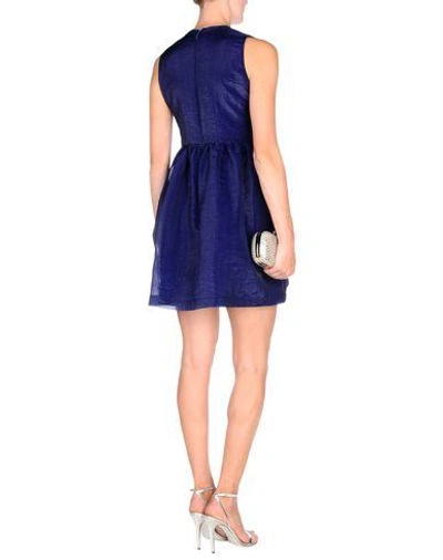 Shop Msgm Short Dress In Bright Blue