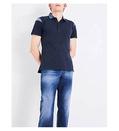Shop Diesel T-jason Cotton-piqué Polo Shirt In Black