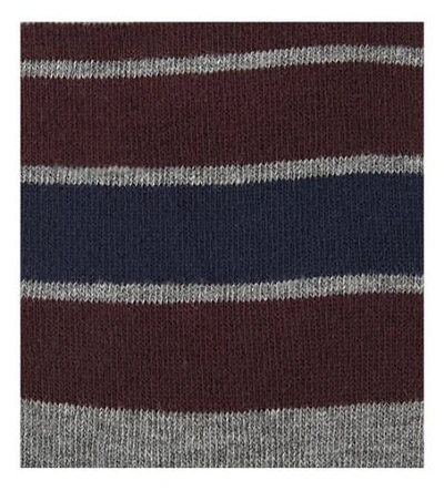 Shop Ted Baker Striped Organic Cotton-blend Socks In Grey Marl
