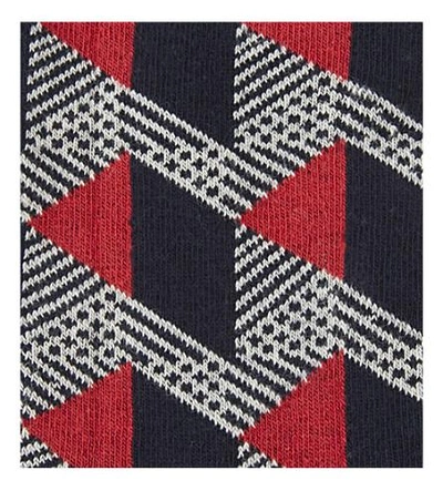Shop Ted Baker Geo Pattern Organic Cotton-blend Socks In Red
