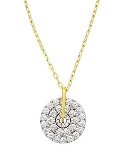 Shop Frederic Sage 18k White & Yellow Gold Firenze Large Spinning Diamond Cluster Pendant Necklace, 16 In White/gold