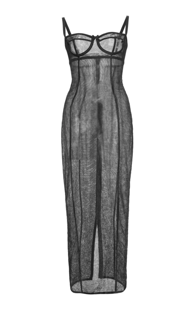 Shop Dolce & Gabbana Ruched Tank Dress In Black