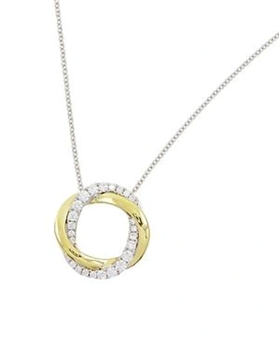 Shop Frederic Sage 18k White & Yellow Gold Diamond Halo Pendant Necklace, 16 In White/gold