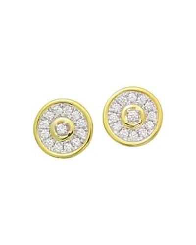 Shop Frederic Sage 18k White & Yellow Gold Firenze Diamond Disc Stud Earrings In White/gold