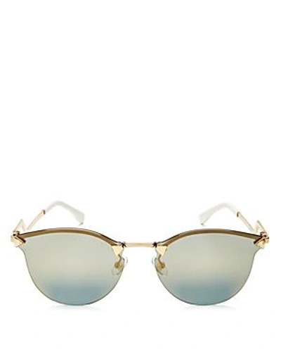 Shop Fendi Women's Mirrored Rimless Cat Eye Sunglasses, 55mm In Rose Gold/gray Bronze Mirror