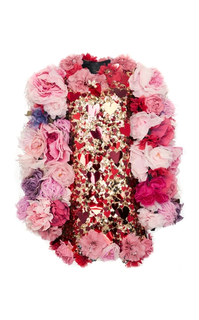 Shop Dolce & Gabbana Sequin Embellished Mini Dress In Pink