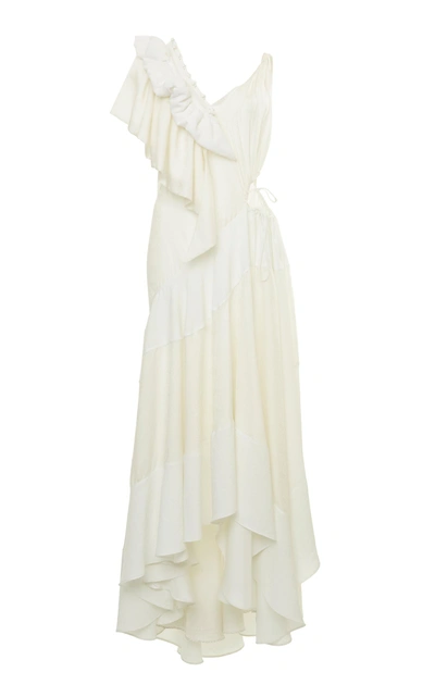 Shop Loewe Ruffle Dress In White