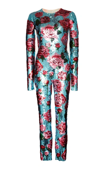 Shop Dolce & Gabbana Sequin Floral Jumpsuit