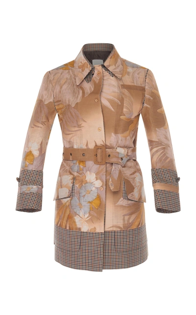 Shop Maison Margiela Tropical Microcheck Print Coat In Multi