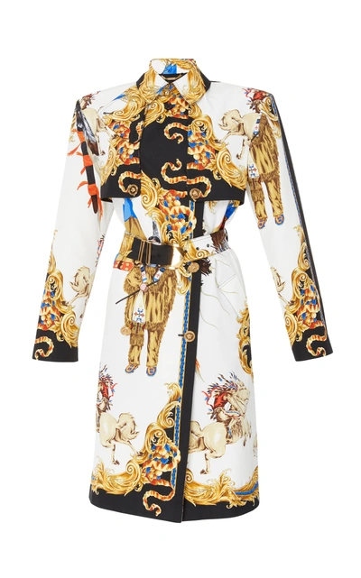 Shop Versace Printed Trench Coat